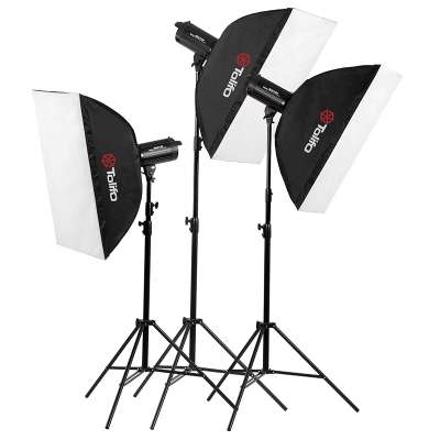 High quality bowens mounting 600W 3 lights studio flash light kit